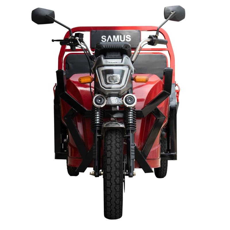 Triciclu electric, Samus Cargo Montana-25-1.3-72V32-Red, 12 inch, putere maxima 3900W, acumulator 72V 32Ah, autonomie 48 km, viteza maxima de 25 km/h, conform reglementarilor UE, fara permis