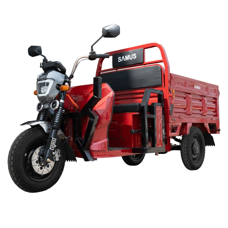 Triciclu electric, Samus Cargo Montana-25-1.3-72V32-Red, 12 inch, putere maxima 3900W, acumulator 72V 32Ah, autonomie 48 km, viteza maxima de 25 km/h, conform reglementarilor UE, fara permis