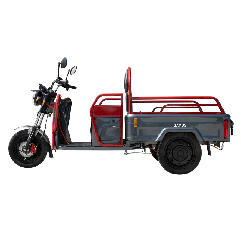 Triciclu electric, Samus Cargo Ranger-25-1.1-72V32 Red Dark Silver, putere maxima 3600W, acumulator 72V 32Ah, autonomie 60 km, viteza maxima de 25 km/h, conform reglementarilor UE, fara permis