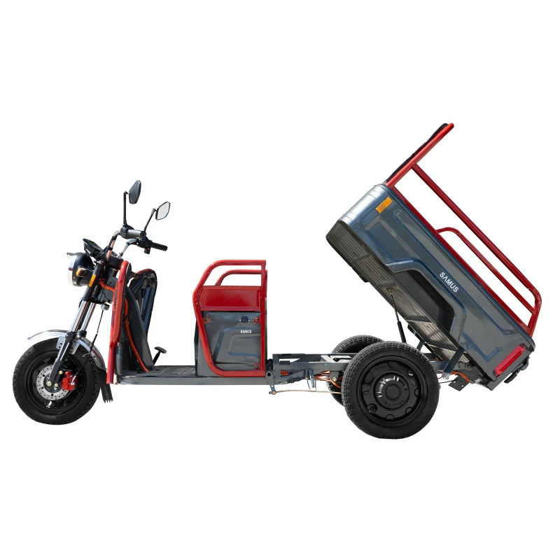 Triciclu electric, Samus Cargo Ranger-25-1.1-72V32 Red Dark Silver, putere maxima 3600W, acumulator 72V 32Ah, autonomie 60 km, viteza maxima de 25 km/h, conform reglementarilor UE, fara permis