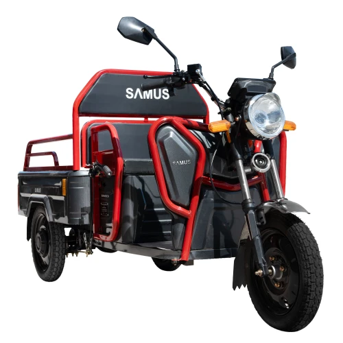 Triciclu electric, Samus Cargo Ranger-25-1.1-72V32 Red Dark Silver, putere maxima 3600W, acumulator 72V 32Ah, autonomie 60 km, viteza maxima de 25 km/h, conform reglementarilor UE, fara permis