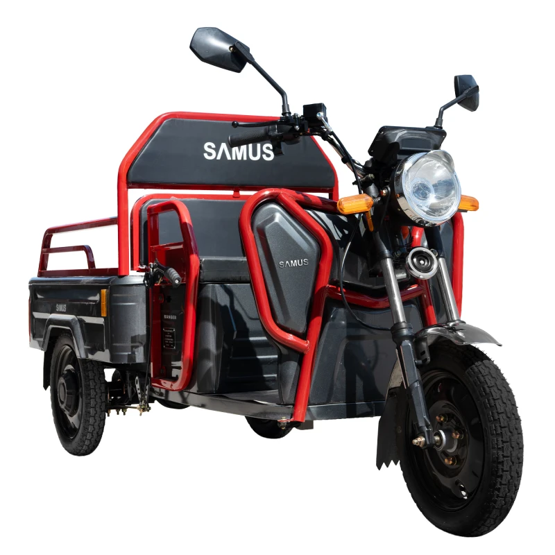 Triciclu electric, Samus Cargo Ranger-25-1.1-72V32 Red Dark Silver, putere maxima 3600W, acumulator 72V 32Ah, autonomie 60 km, viteza maxima de 25 km/h, conform reglementarilor UE, fara permis