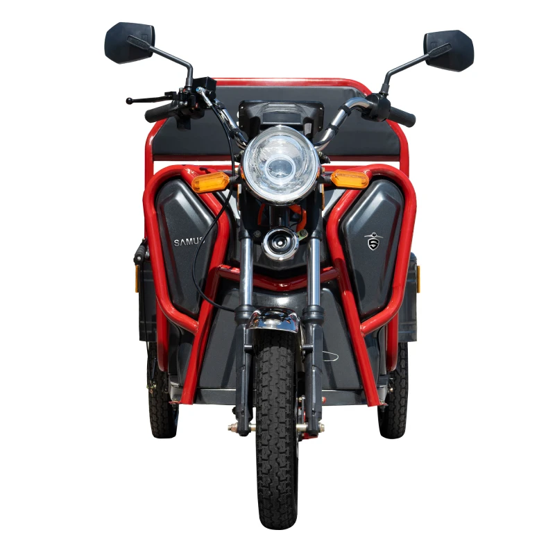 Triciclu electric, Samus Cargo Ranger-25-1.1-72V32 Red Dark Silver, putere maxima 3600W, acumulator 72V 32Ah, autonomie 60 km, viteza maxima de 25 km/h, conform reglementarilor UE, fara permis