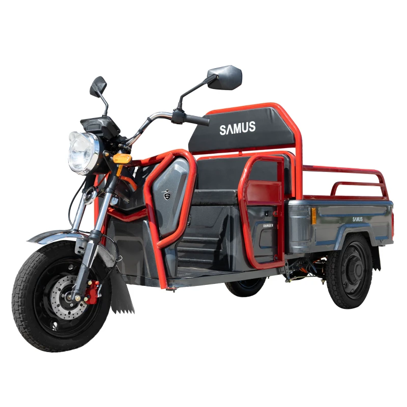 Triciclu electric, Samus Cargo Ranger-25-1.1-72V32 Red Dark Silver, putere maxima 3600W, acumulator 72V 32Ah, autonomie 60 km, viteza maxima de 25 km/h, conform reglementarilor UE, fara permis