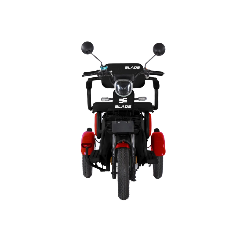 Triciclu electric persoane BLADE VIVA 14, 500W, 60V 20Ah, autonomie 50 km, viteza maxima de 25 km/h, conform reglementarilor UE, fara permis, Rosu-Negru