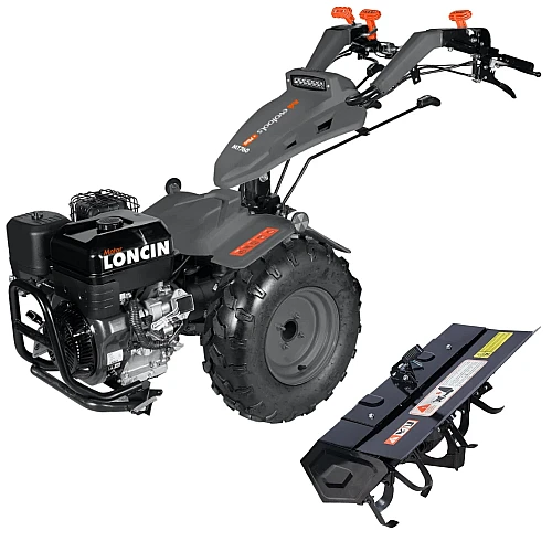 Motocultivator Evotools PLUS MT760A, motor benzina Loncin, 4 timpi, 420 CC, 15 CP, 11.1 kW, 5 trepte viteza, pornire la cheie, diferential blocabil, freza tractata