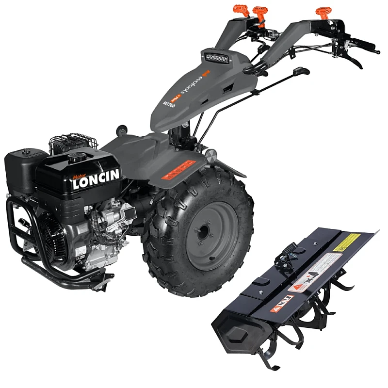 Motocultivator Evotools PLUS MT760A, motor benzina Loncin, 4 timpi, 420 CC, 15 CP, 11.1 kW, 5 trepte viteza, pornire la cheie, diferential blocabil, freza tractata