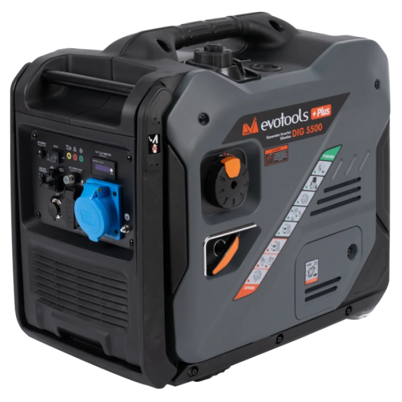 Generator Invertor Silentios DIG5500 EvoTools +Plus, 5500 W, 230 V, Pornire Electrica, Telecomanda, USB Type-A si Type-C