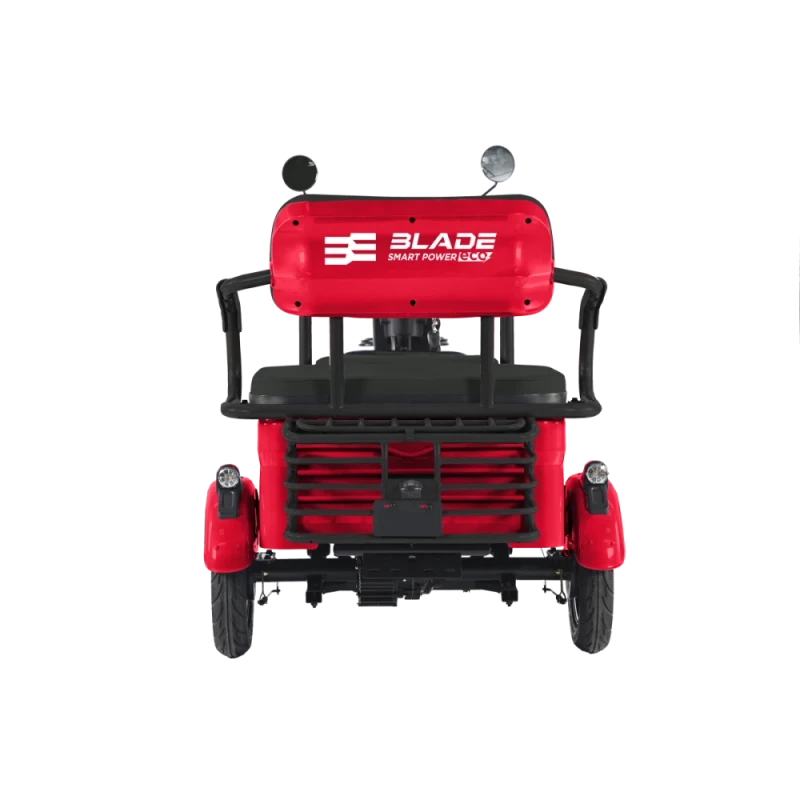 Triciclu electric Blade TRIP X2 2000 W, autonomie pana la 70 km, baterie plumb- acid 72 V 20 Ah, viteza maxima de 25 km/h, conform reglementarilor UE, fara permis, Rosu-Negru