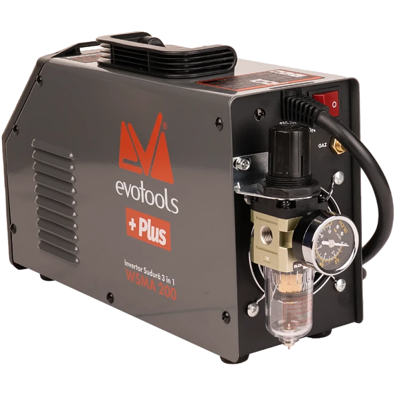 Invertor Sudura 3 in 1 cu Afisaj LED, WSMA200 EvoTools + Plus, Sudura MMA, Sudura TIG, Taiere cu plasma CUT