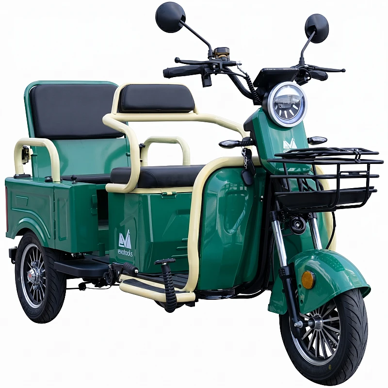 Triciclu electric Evotools TRCC1200, 1200W, baterie 60V20Ah, autonomie 52 KM, viteza maxima de 25 km/h, conform reglementarilor UE, fara permis