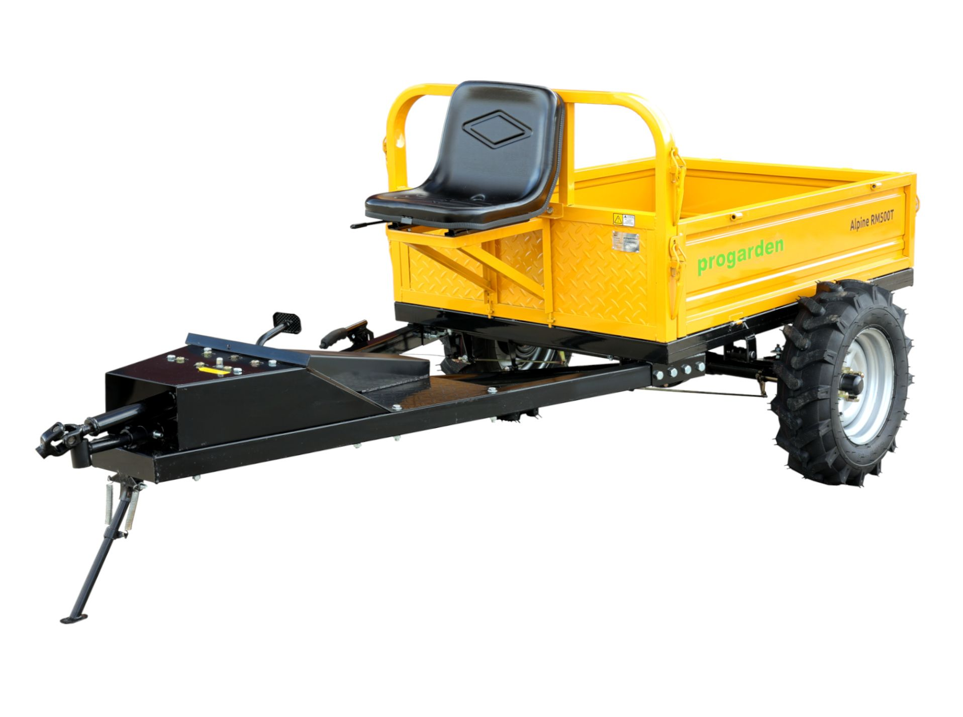 ProGARDEN Alpine RM500T Remorca cu tractiune G2, 500kg, 1 osie, prindere bolt pentru motocultor, roti profil agricol 6.00-12, 4 prezoane