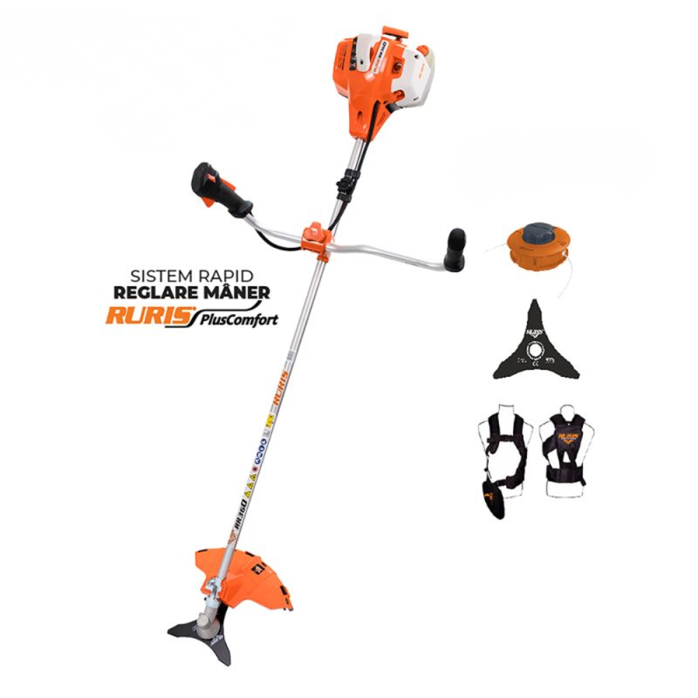 ruris 731acc Motocositoare pe benzina RURIS RR360, motor KHUMMA, 2 timpi, 36.3 CC, 2.4 CP, diametru taiere 255 mm, rezervor 1 litru, aprindere electronica