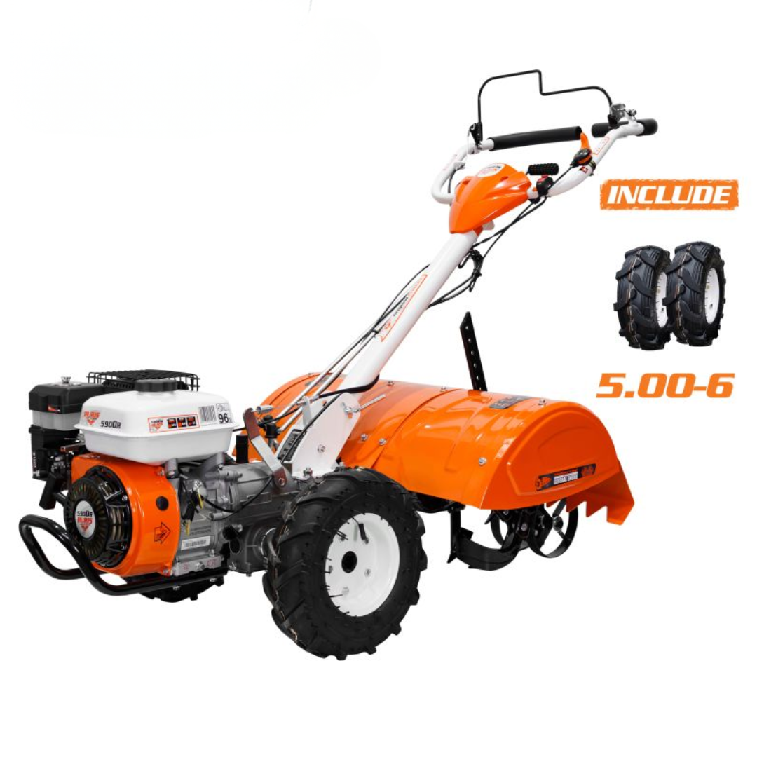 cauciuc remorca ruris 400 12 Motosapa RURIS 5900 R + roti cauciuc 5.00-6, freza tractata, 7 CP