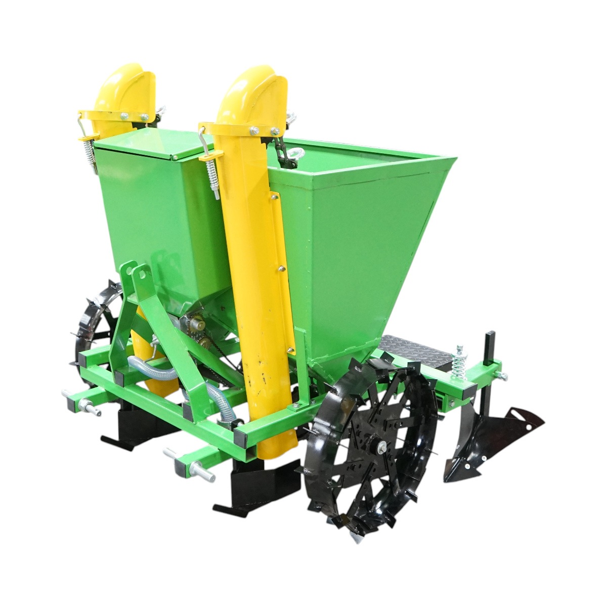 Agro Muntenia Masina de plantat cartofi pe 2 randuri cu fertilizare, buncar 180kg model Polonia