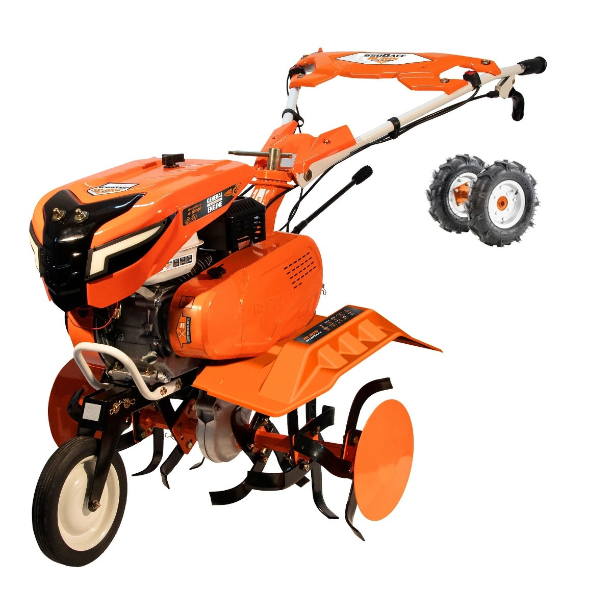 pavaje gradini Motosapa Ruris 6500k, model pe benzina, 5.15 kW, 7 CP, 3 viteze + roti transport, freze, far