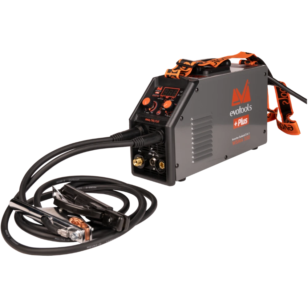 electrozi Invertor Sudura 3 in 1 cu Afisaj LED, WSMA200 EvoTools + Plus, Sudura MMA, Sudura TIG, Taiere cu plasma CUT